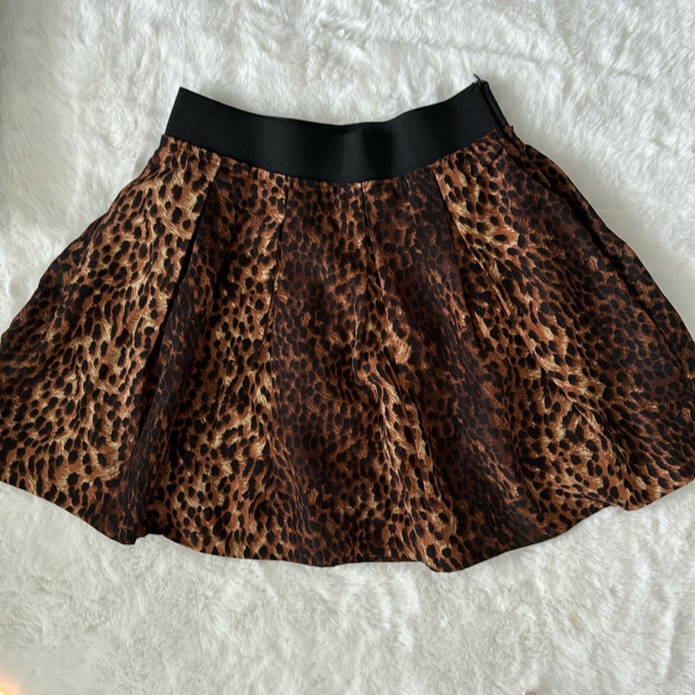 Zara woman a-line mini skirt cheetah size small with pockets